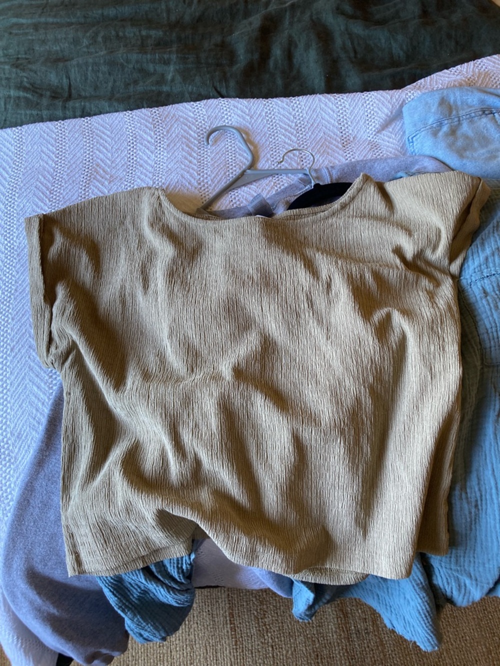 Carly Jean Los Angeles pants and shirt set khaki